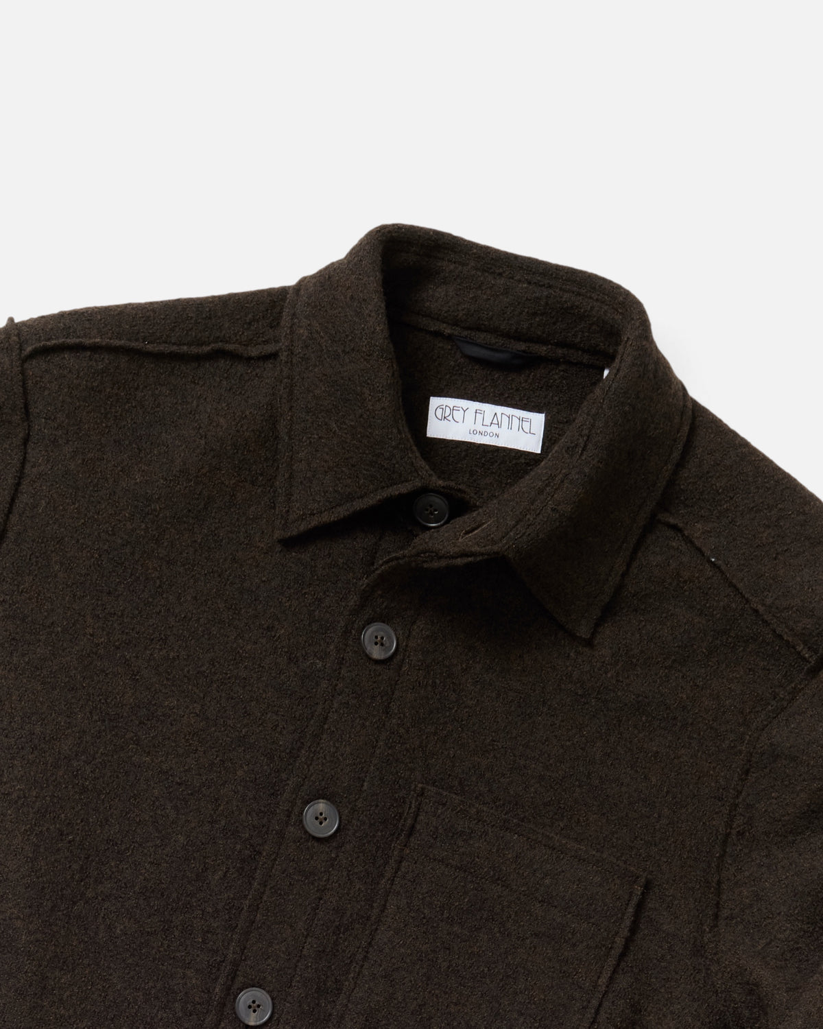 Brown Boucle Wool Chore Jacket