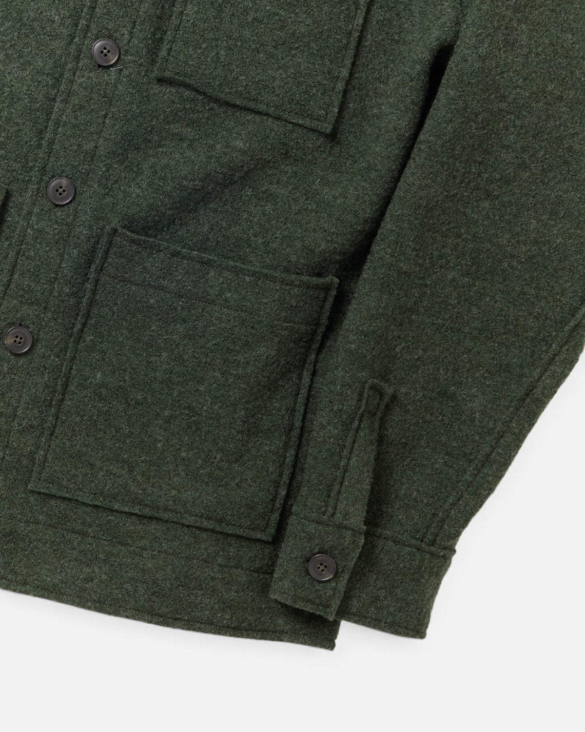 Green Boucle Wool Chore Jacket