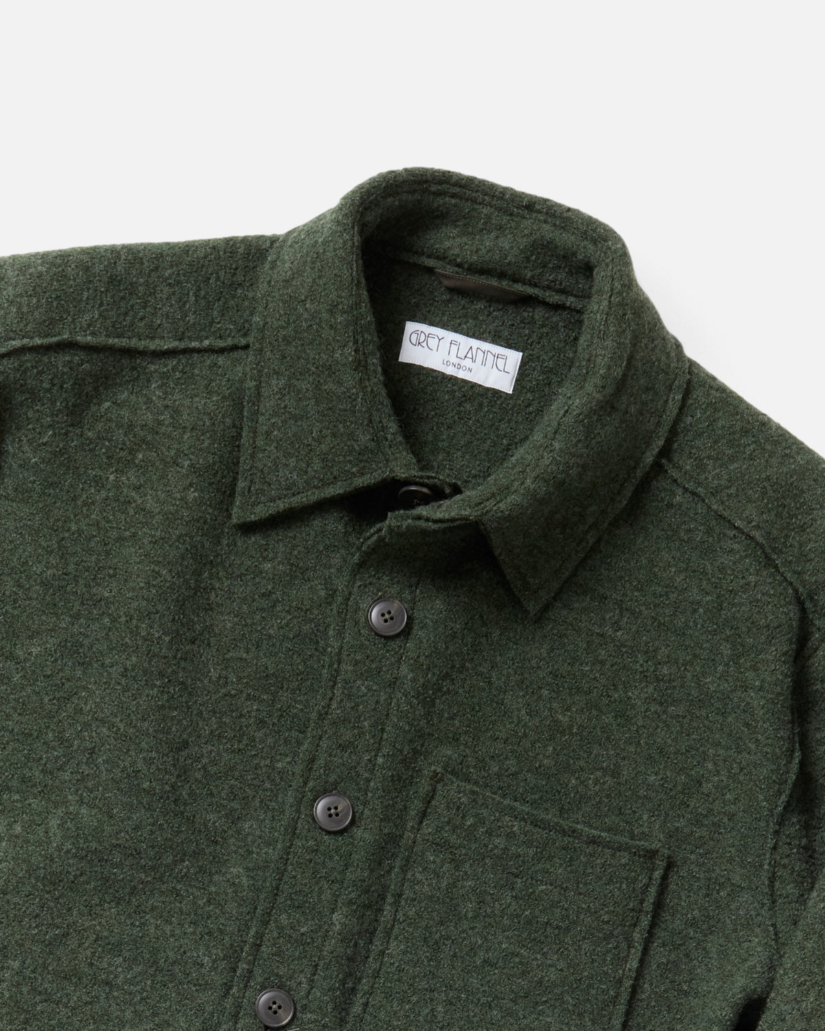 Green Boucle Wool Chore Jacket