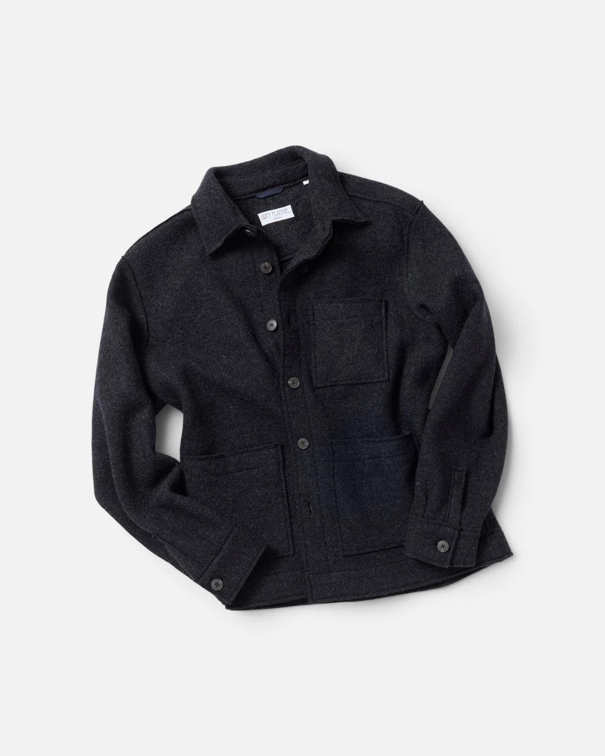Charcoal Boucle Wool Chore Jacket