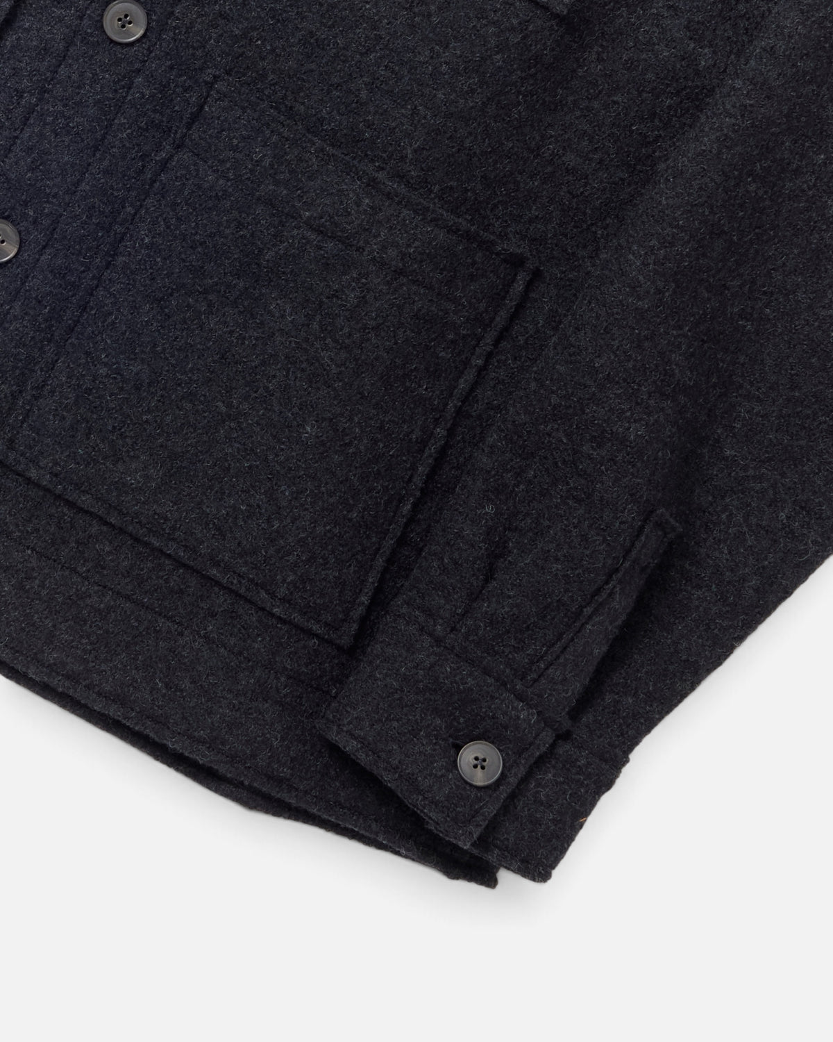 Charcoal Boucle Wool Chore Jacket