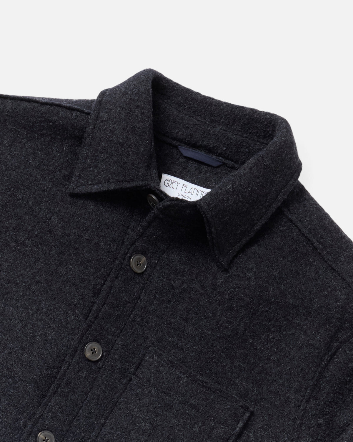 Charcoal Boucle Wool Chore Jacket
