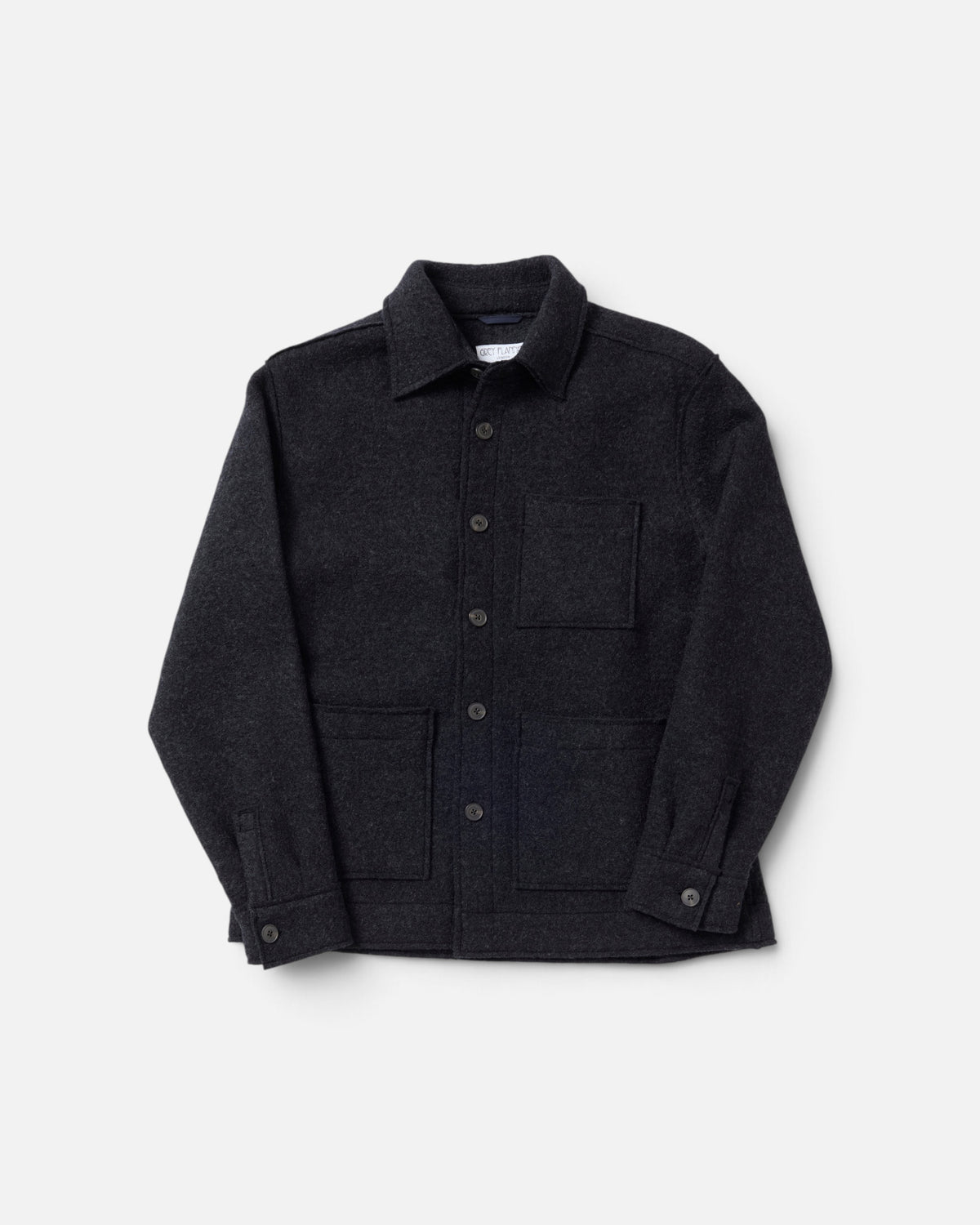 Charcoal Boucle Wool Chore Jacket