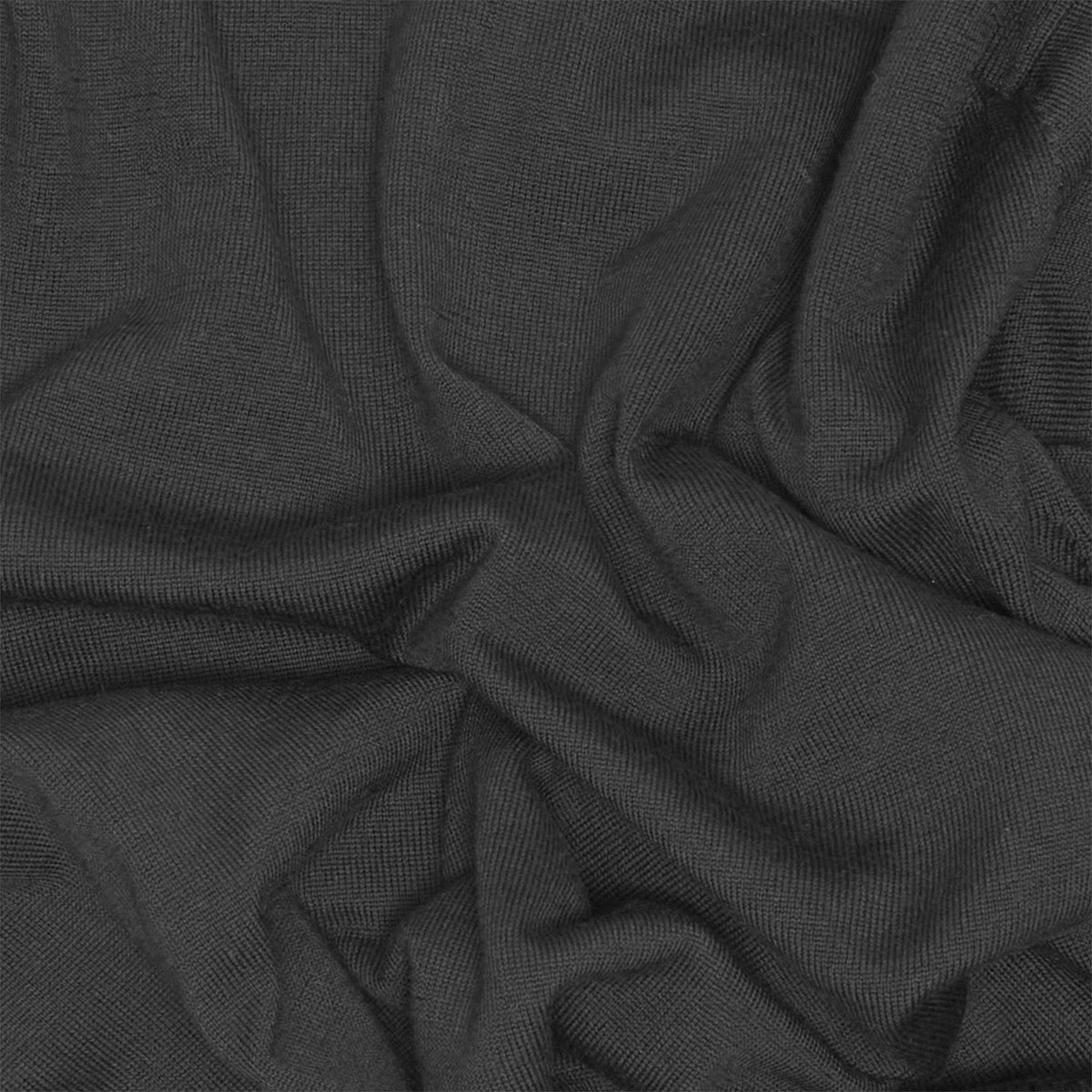 Anthracite Wool Long Sleeve Polo Shirt