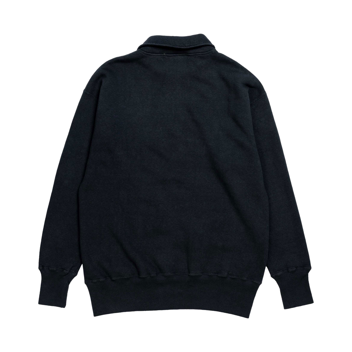 Black Loopwheel Quarter Zip Sweatshirt