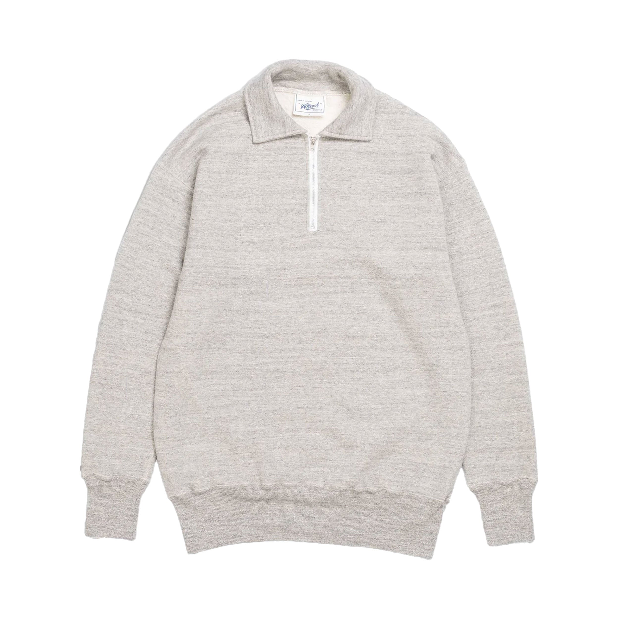 Grey Loopwheel Quarter Zip Sweatshirt