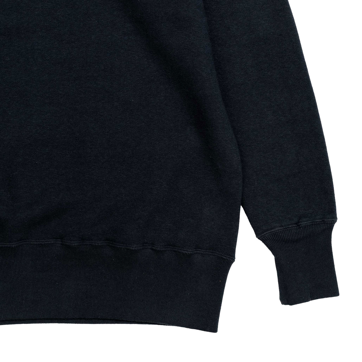 Black Loopwheel Quarter Zip Sweatshirt