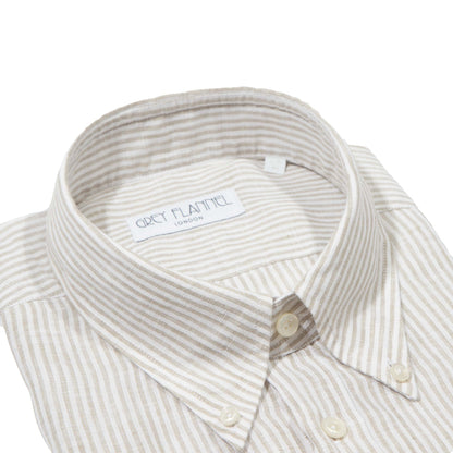 Beige Striped Linen Ivy Shirt