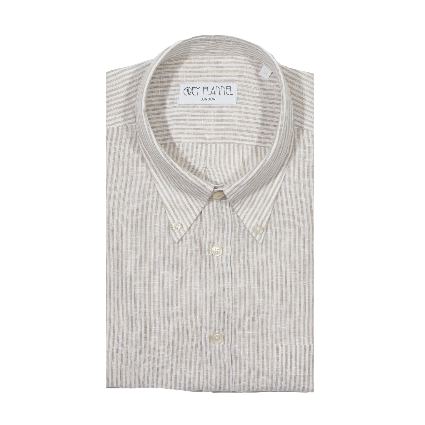 Beige Striped Linen Ivy Shirt