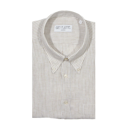 Beige Striped Linen Ivy Shirt