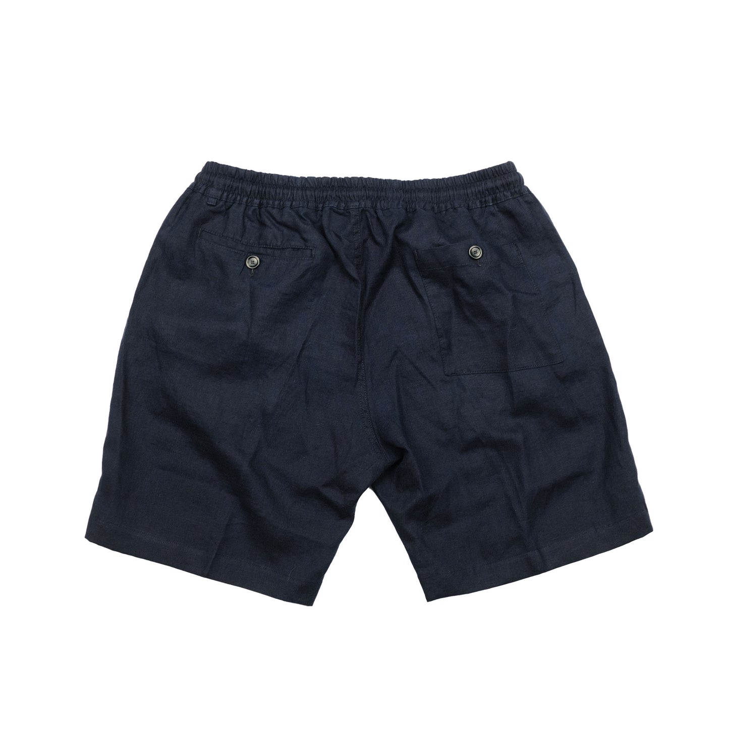 Navy Linen Bermuda Shorts