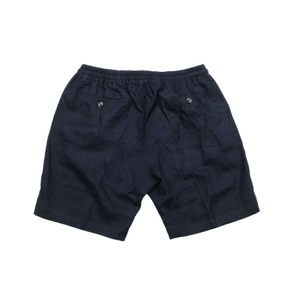 Navy Linen Bermuda Shorts