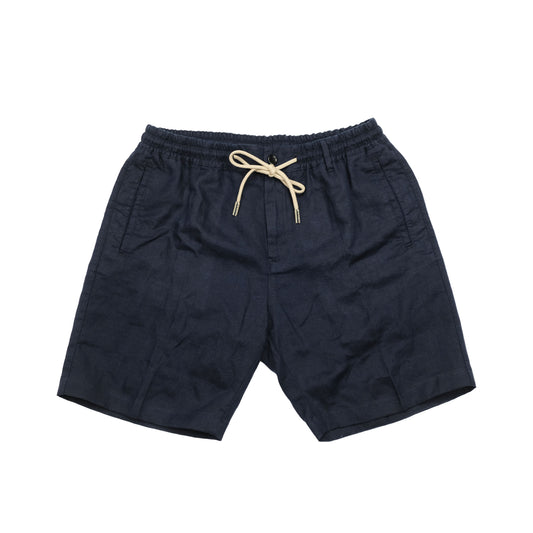 Navy Linen Bermuda Shorts