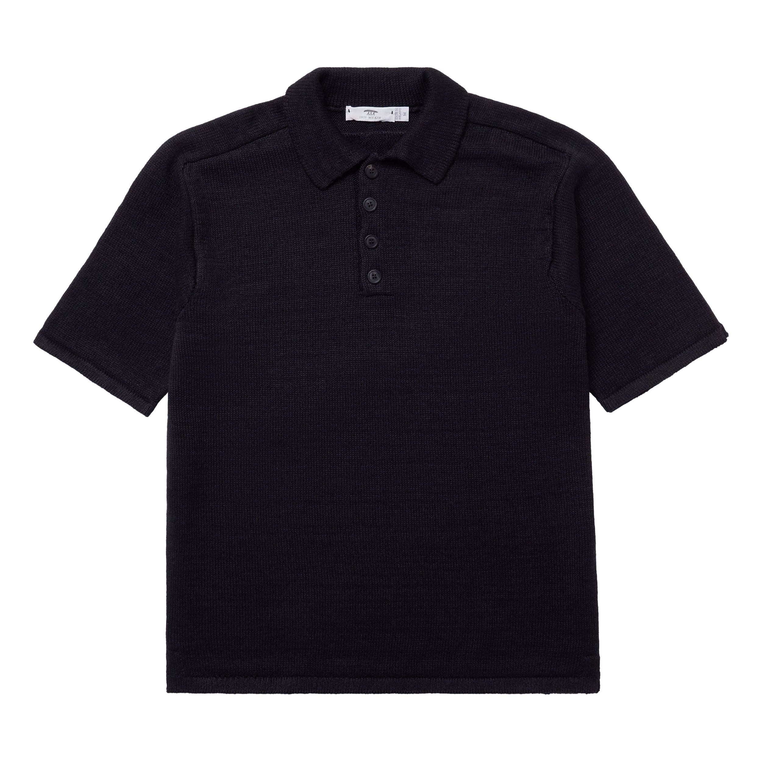 Black Marl Buttoned Polo