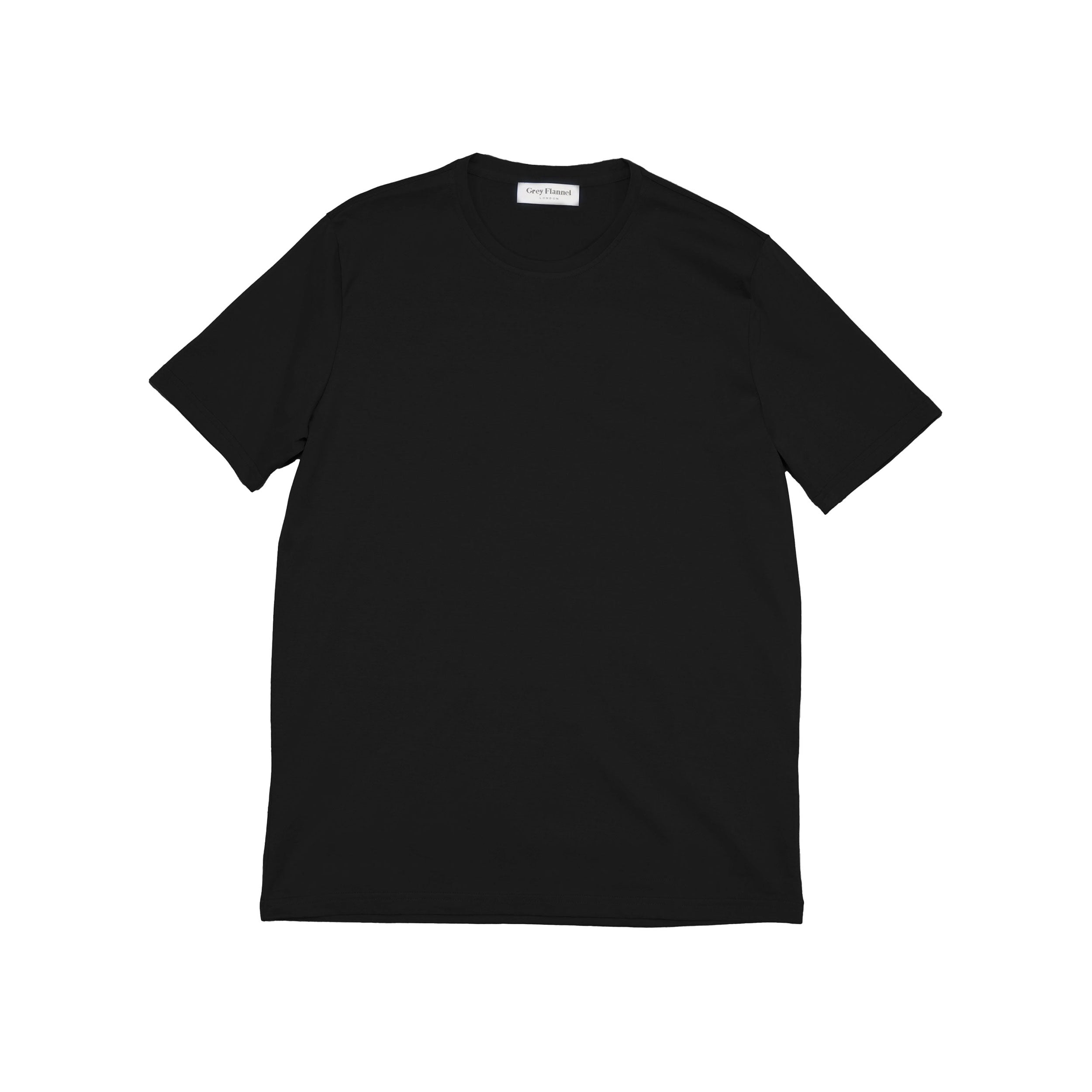 Black Mercerised Crew Neck T-Shirt