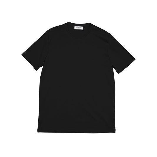 Black Mercerised Crew Neck T-Shirt