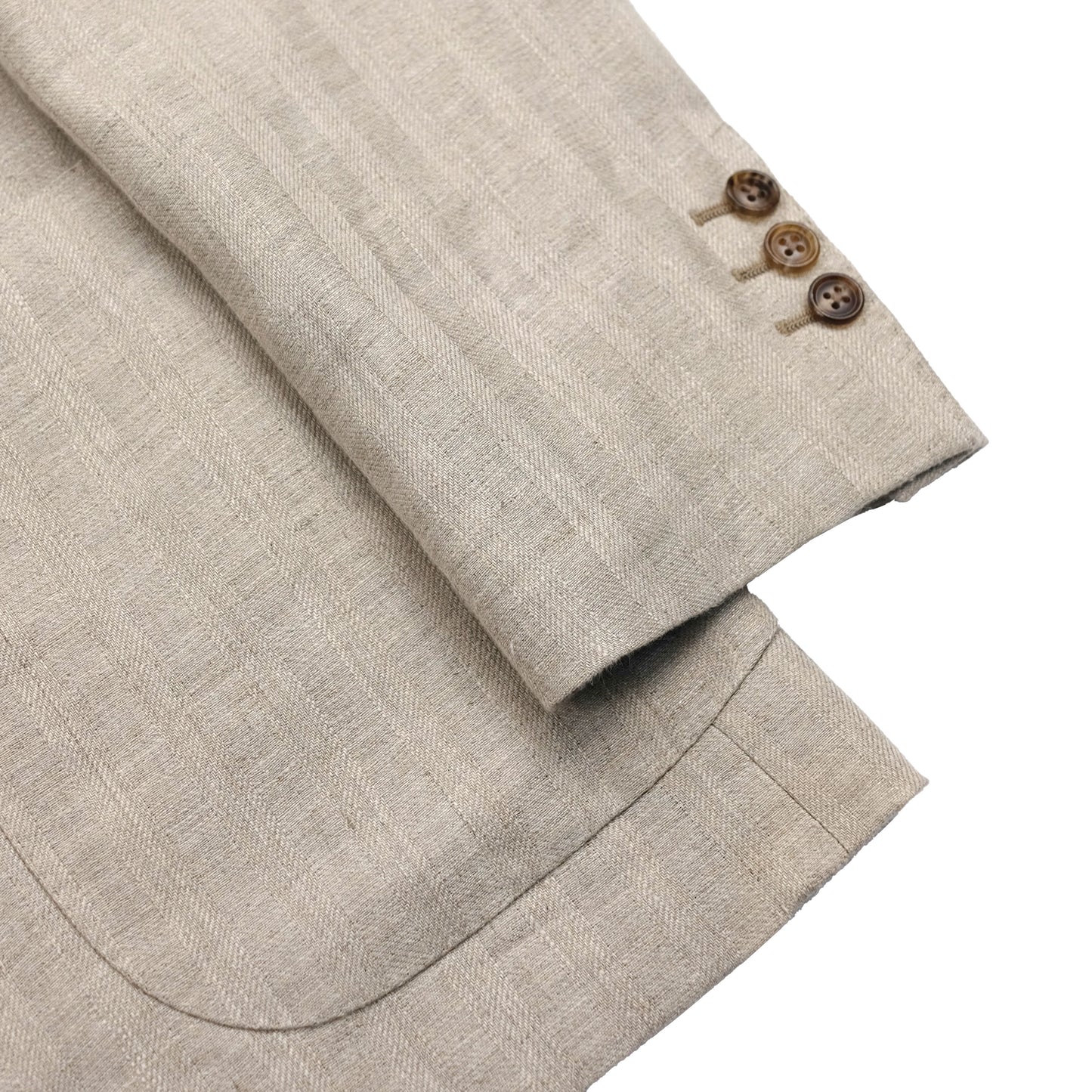 Beige Hemp Herringbone Blazer / Jacketinthebox