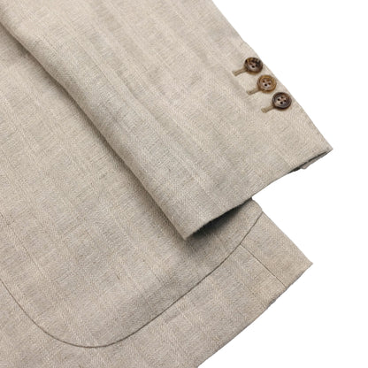 Beige Hemp Herringbone Blazer / Jacketinthebox