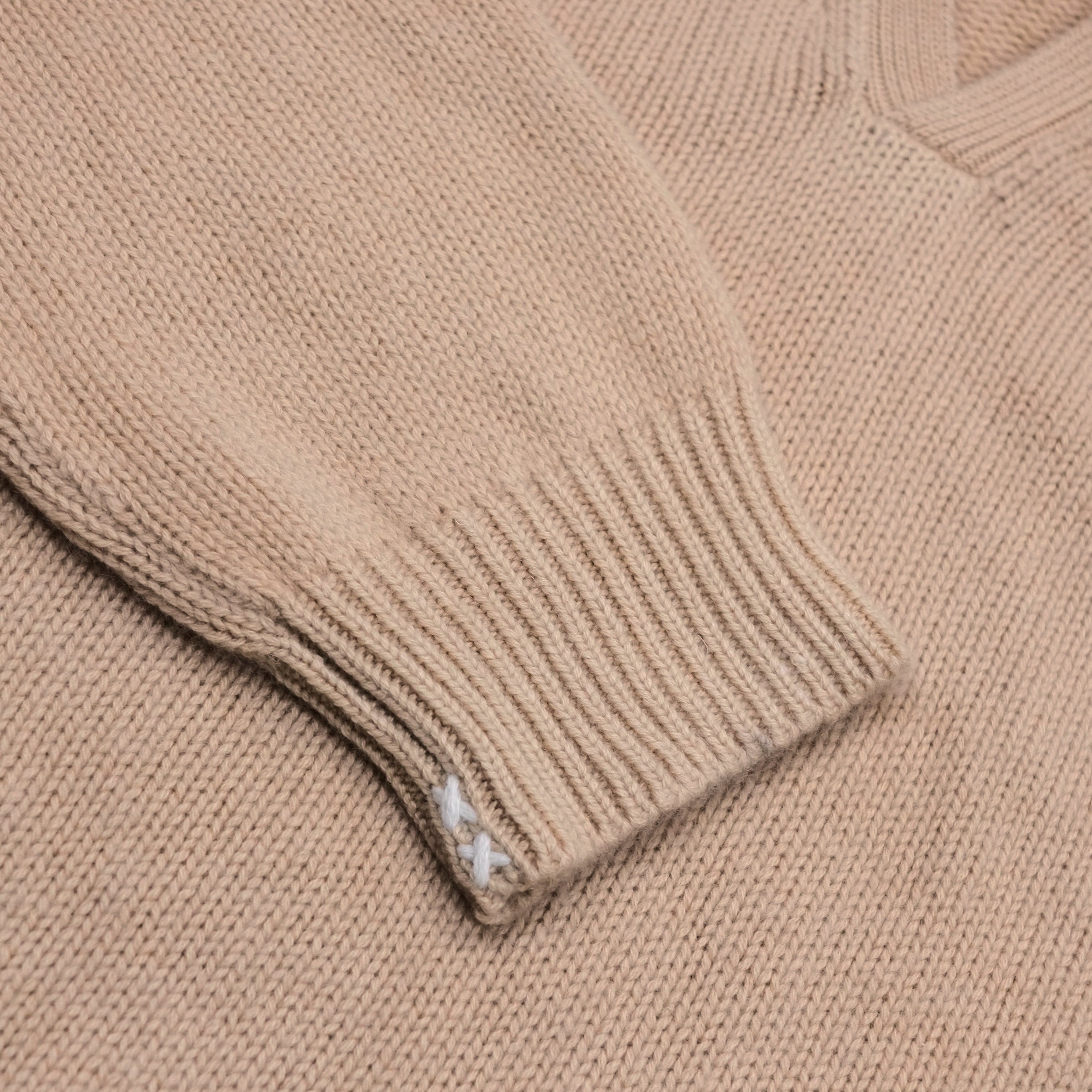 Camel Recycled Cashmere Polo Collar Sweater