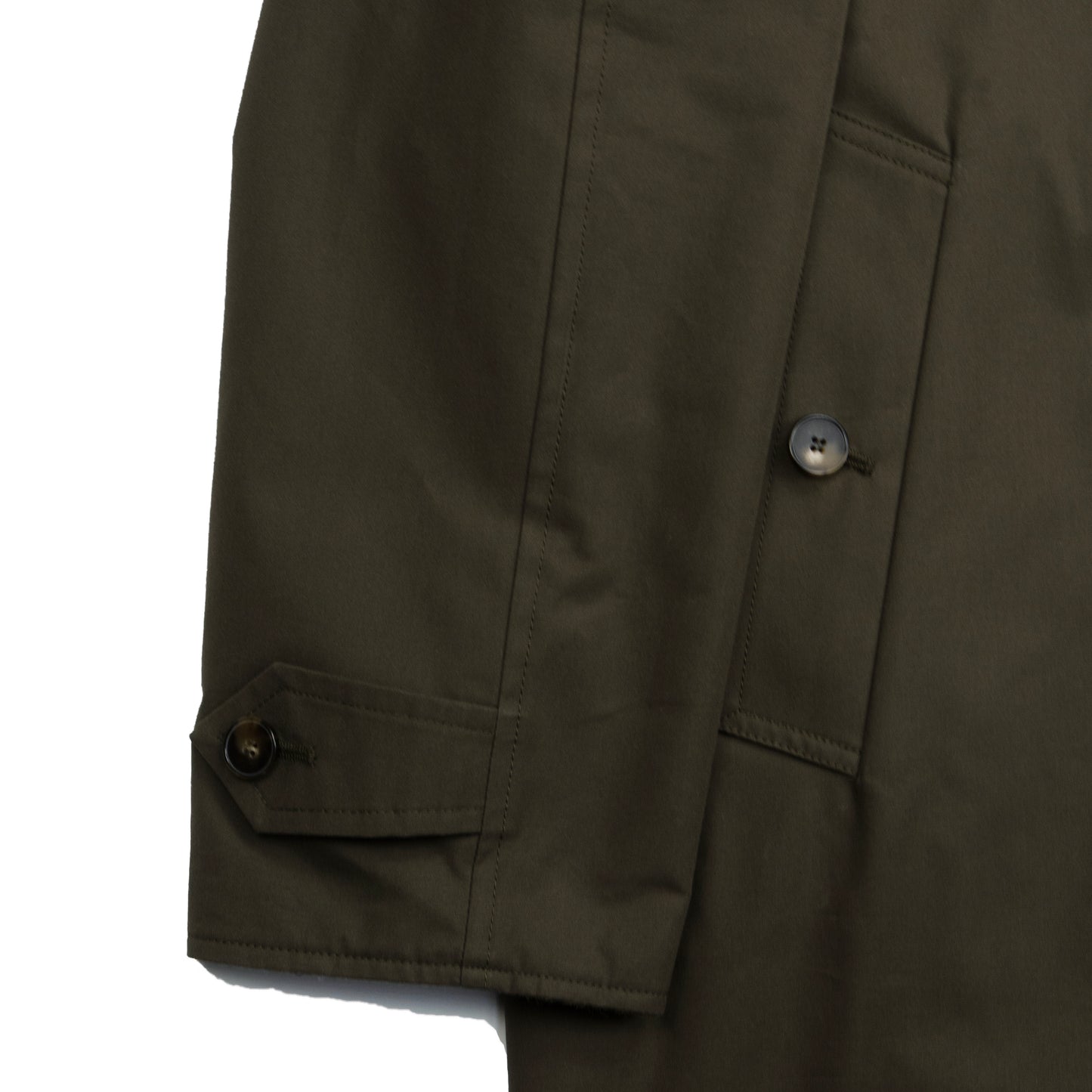 Olive Dogstooth Reversible Raglan Overcoat