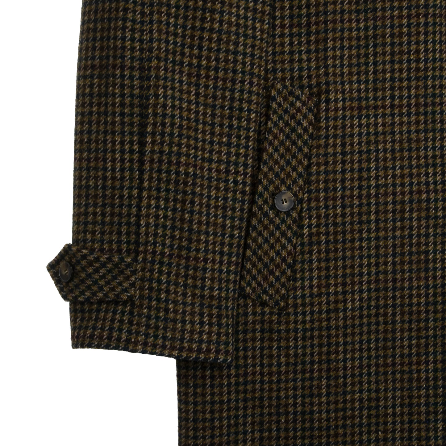 Olive Dogstooth Reversible Raglan Overcoat
