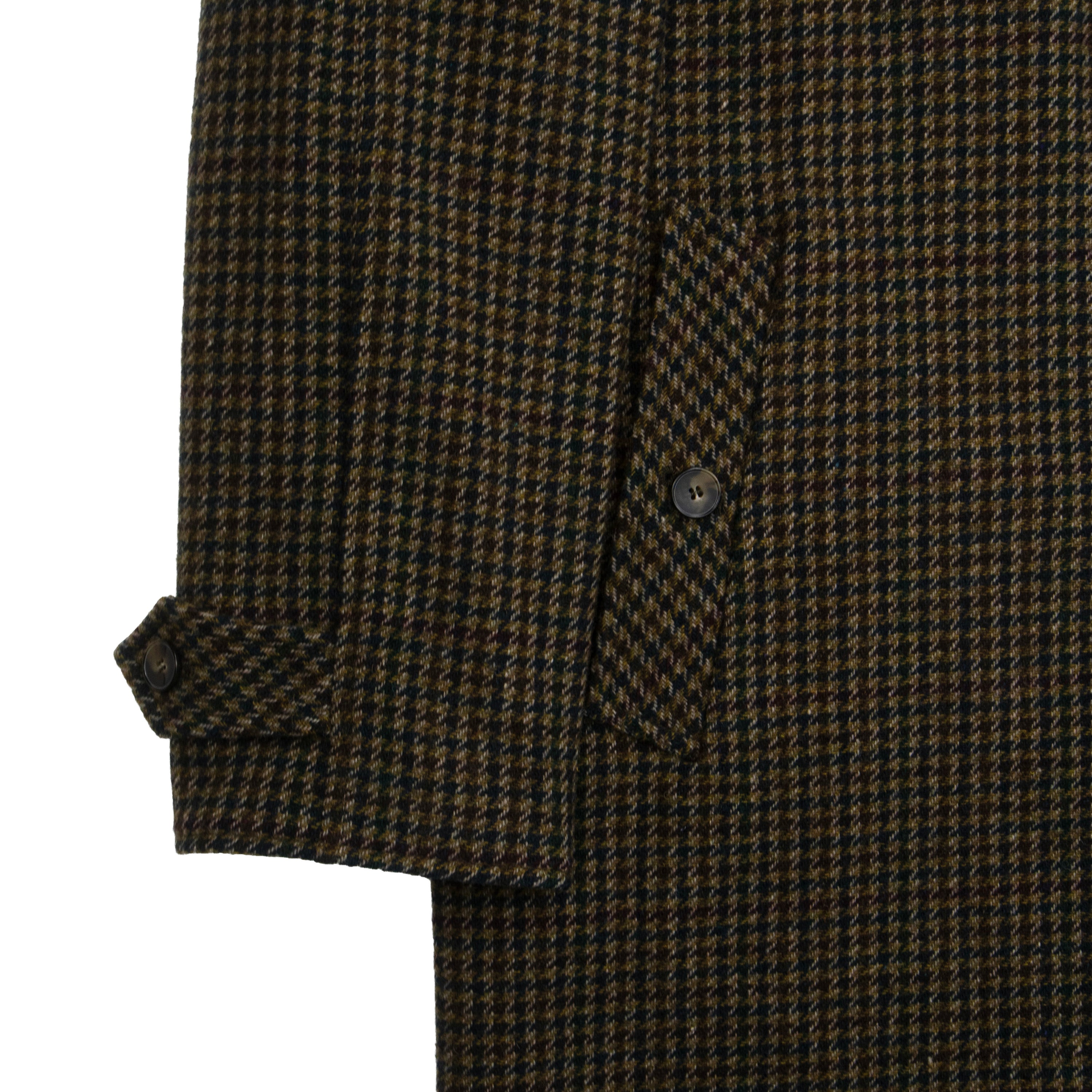 Olive Dogstooth Reversible Raglan Overcoat