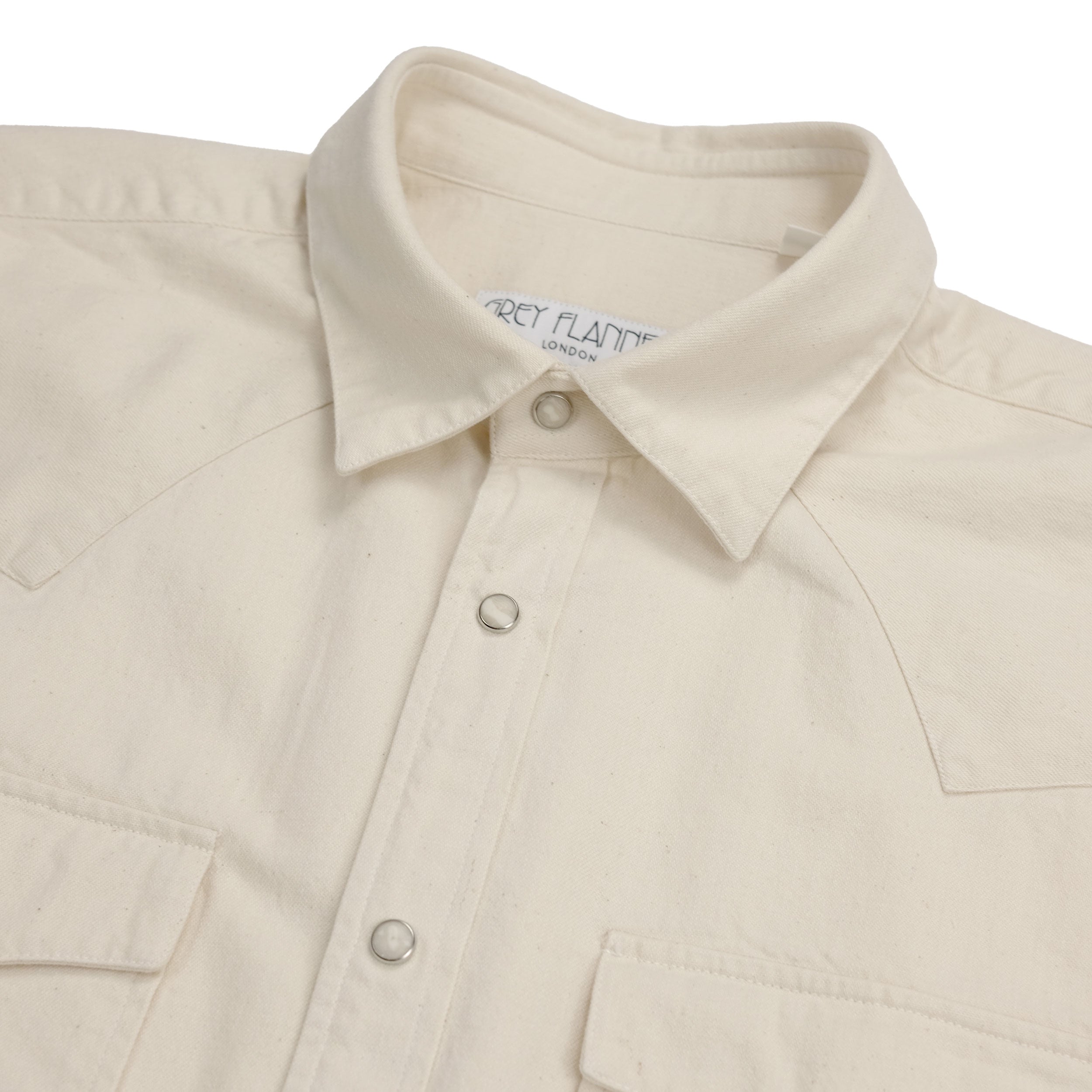 Heavy Ecru Cotton Western Shirt