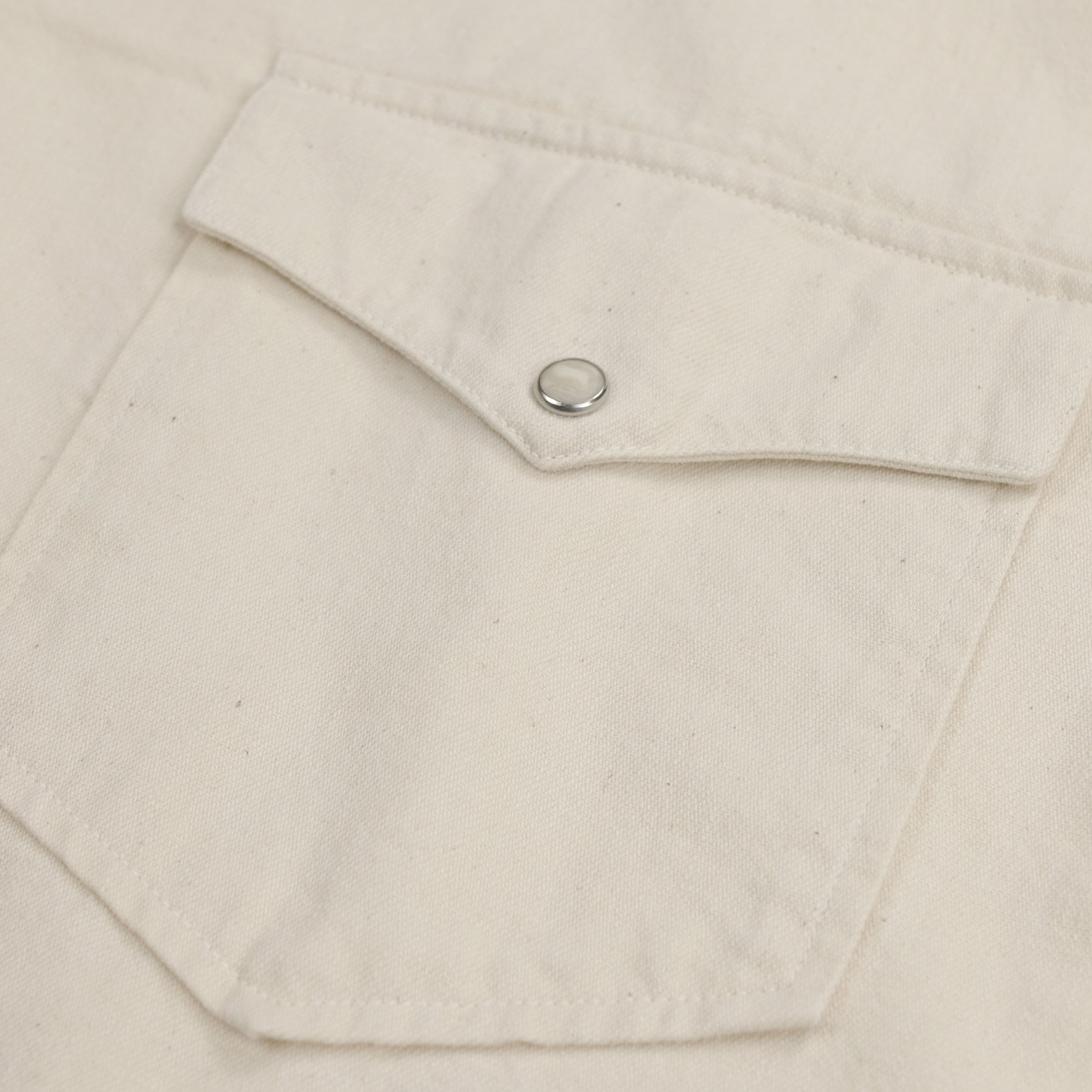 Heavy Ecru Cotton Western Shirt
