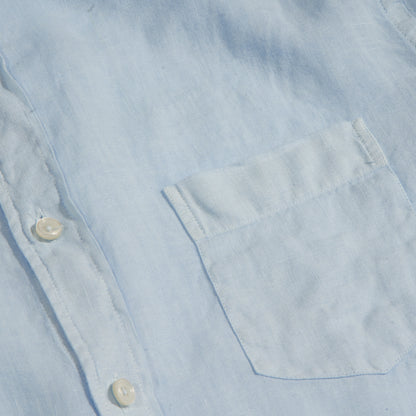 Sky Collarless Linen Shirt