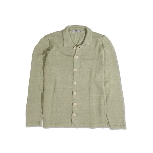 Green Marl Linen Shirt Jacket