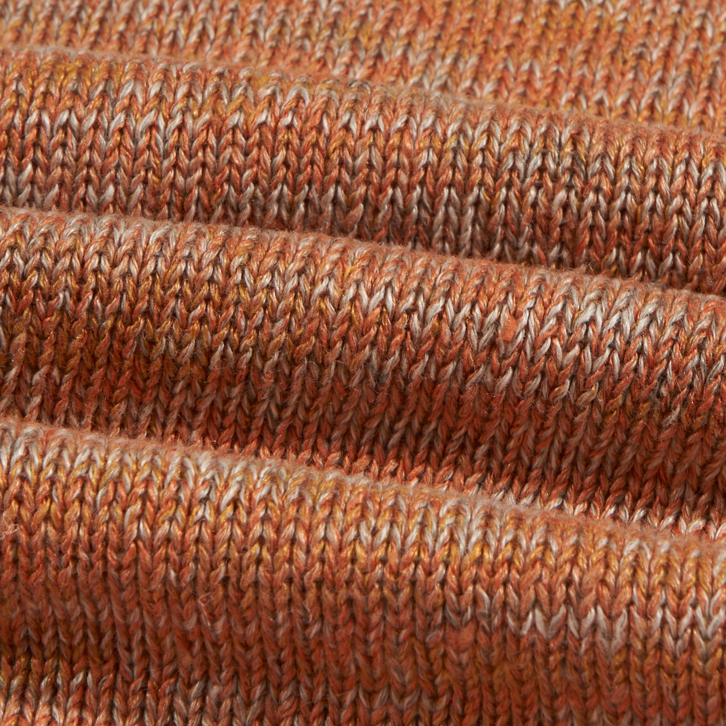 Orange Marl Linen Buttonless Polo