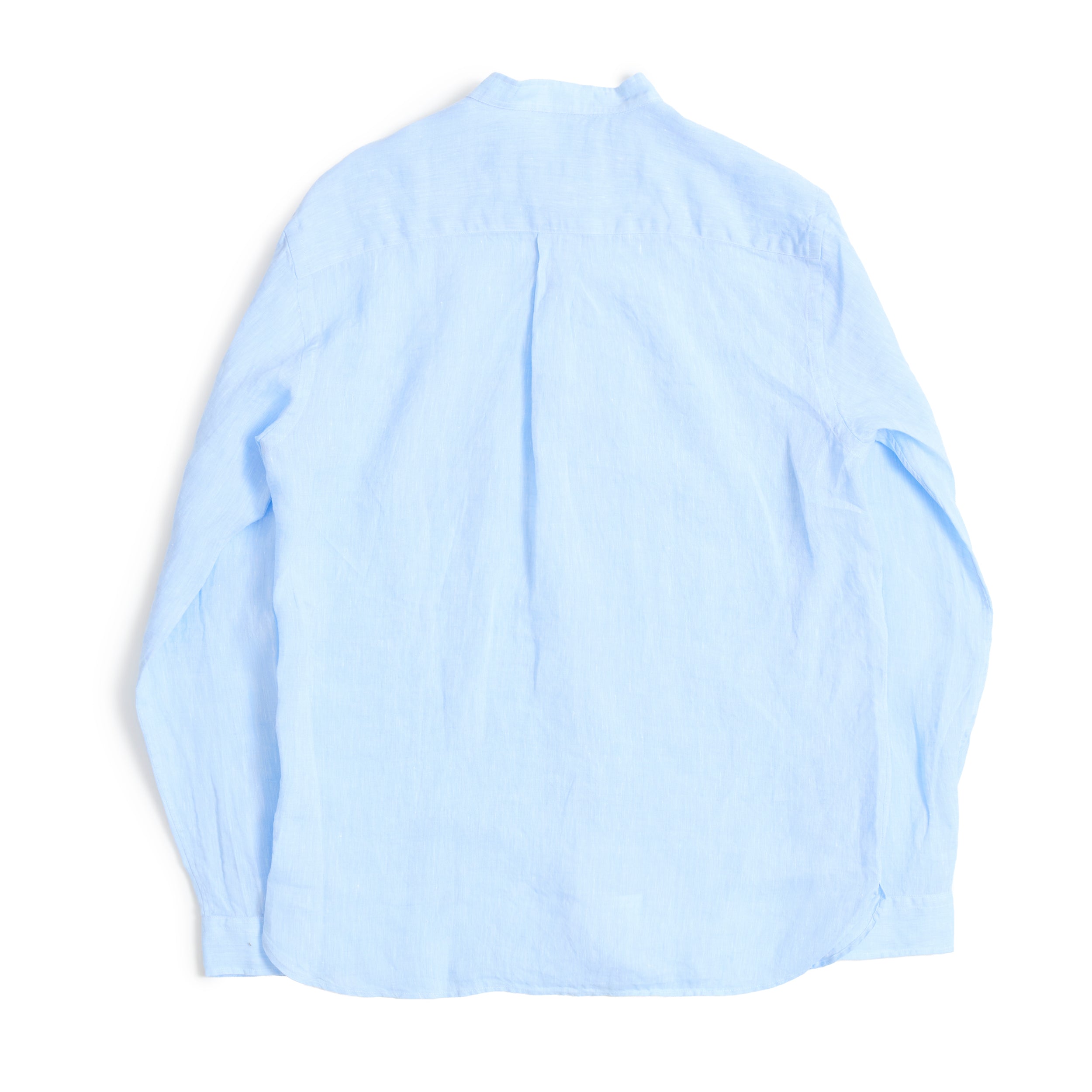 Sky Collarless Linen Shirt