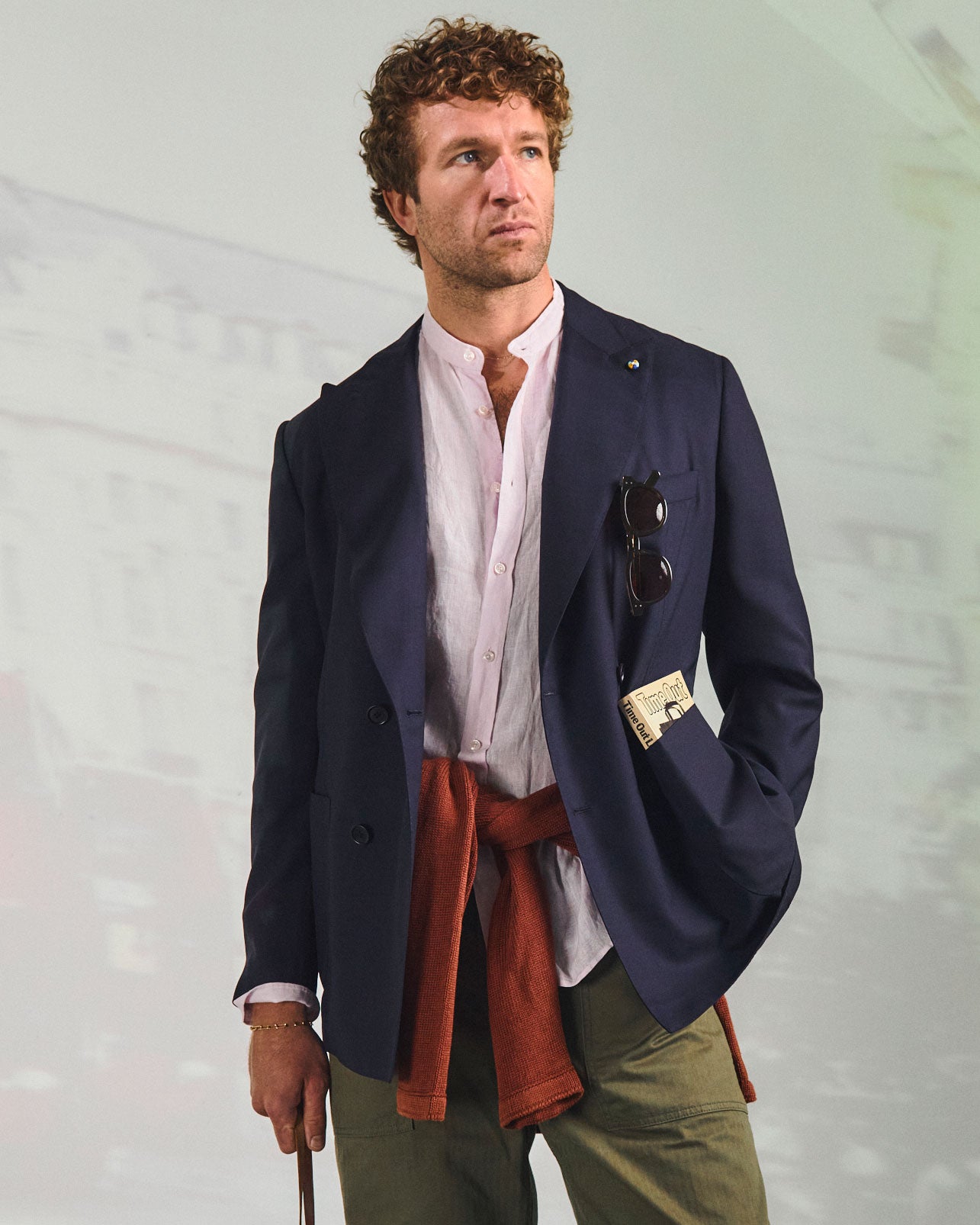 Ink Hopsack Double Breasted Blazer / Jacketinthebox