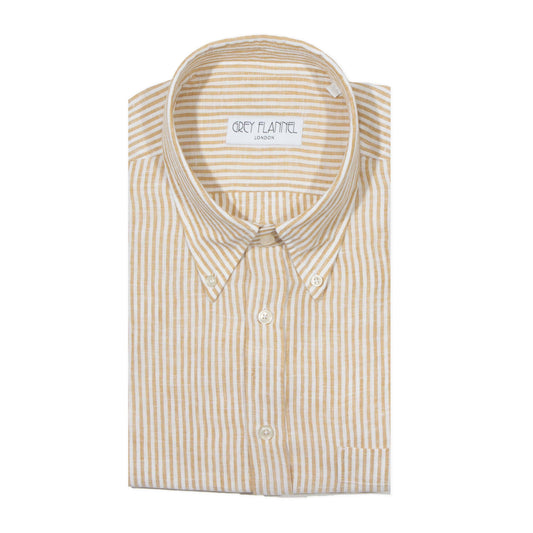Mustard Striped Linen Ivy Shirt