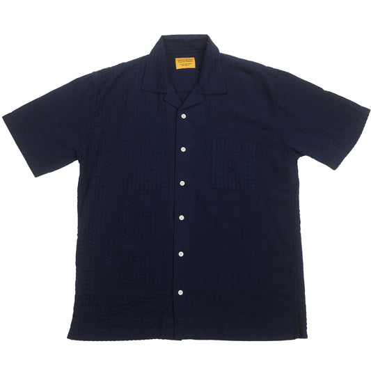Navy Seersucker / N°30 Cuban Short Sleeve Shirt