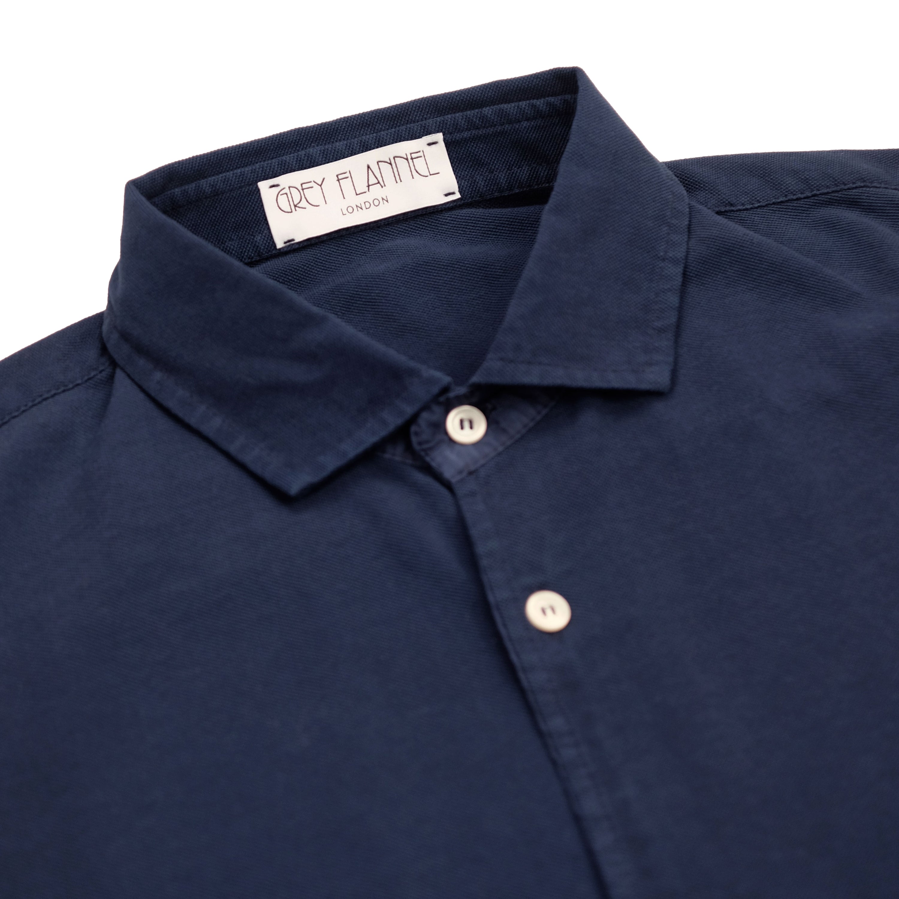 Navy Cotton Pique Shirt