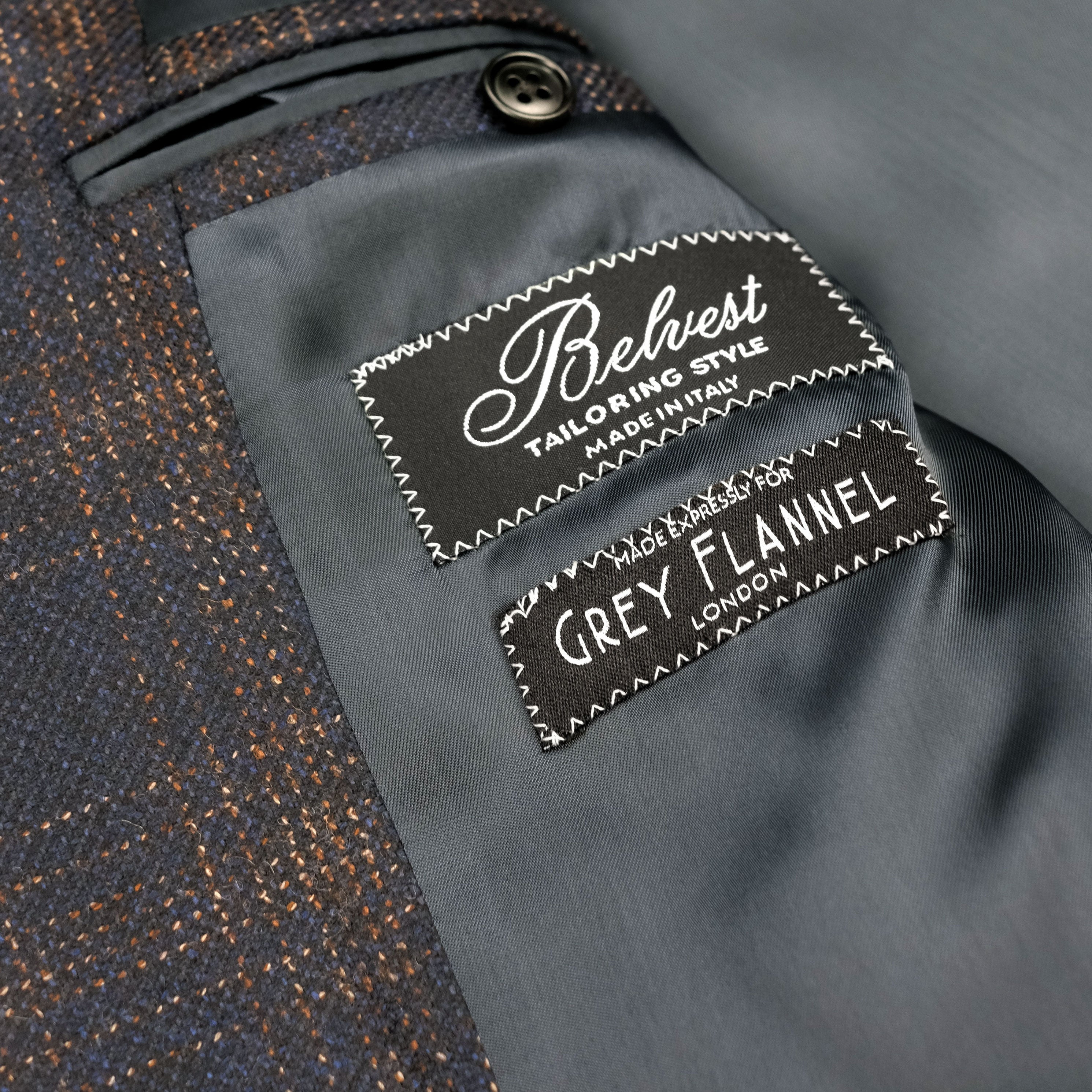 Navy Subtle Check Blazer / Natural Soft