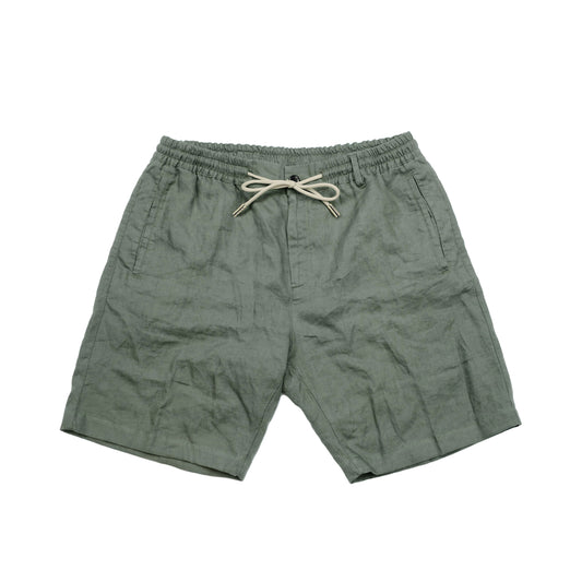 Olive Linen Bermuda Shorts