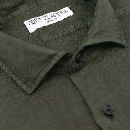 Olive Linen Shirt