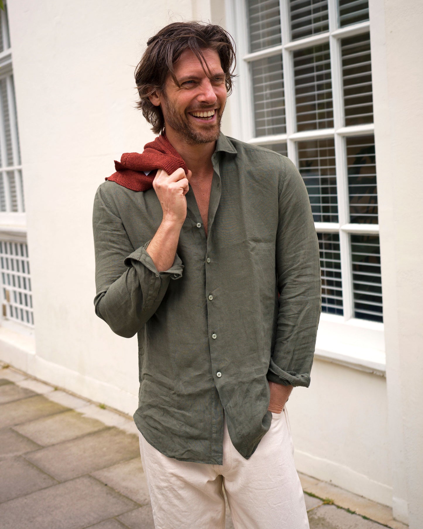 Olive Linen Shirt