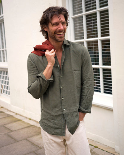 Olive Linen Shirt