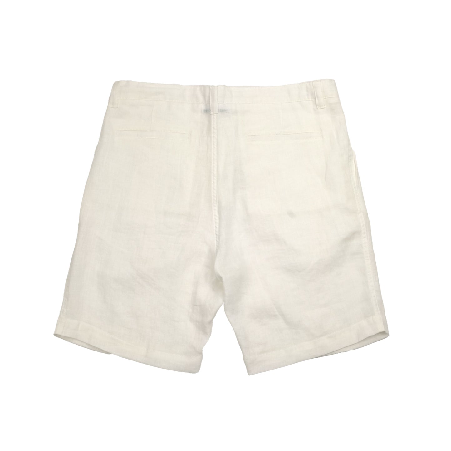 White Pleated Linen Easy Shorts