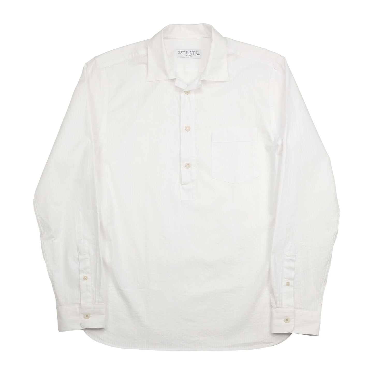 White Seersucker Popover Shirt