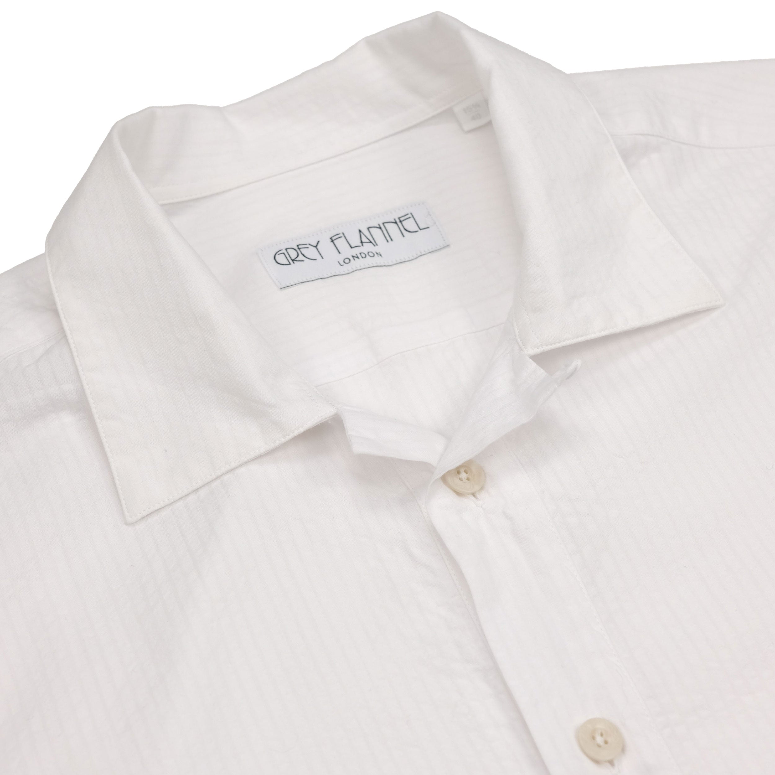 White Seersucker Popover Shirt