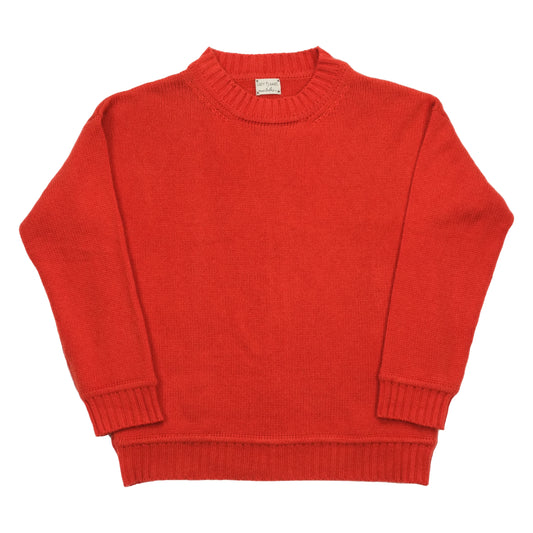 Fire Orange Recycled Cashmere Crew Neck Jumper