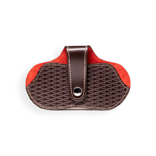 Eyewear Holder Brown & Red Suede