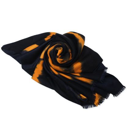 Large Cashmere Diamond Tie Dye Scarf (Orange)